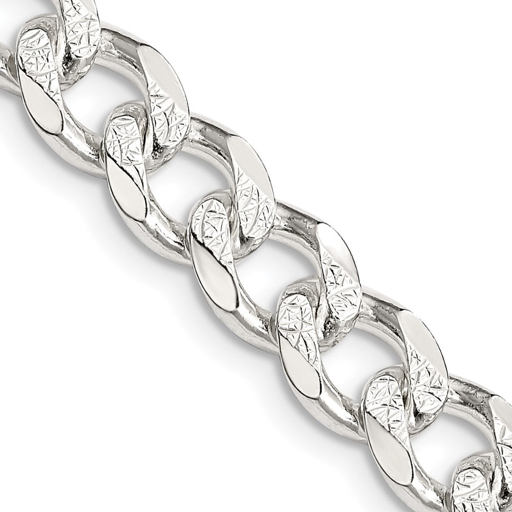 Sterling Silver 8.3mm Pav������ Curb ChainQCF220