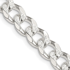 Sterling Silver 8.3mm Pav������ Curb ChainQCF220