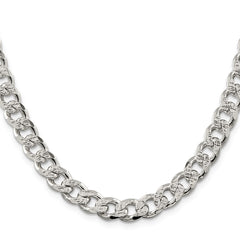 Sterling Silver 9.3mm Pav������ Curb ChainQCF250