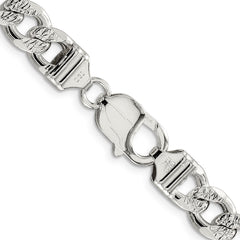 Sterling Silver 9.3mm Pav������ Curb ChainQCF250