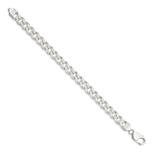 Sterling Silver 9.3mm Pav������������������������������������������������������������������������������������������������������������������������������������������������������������������ Curb Chain QCF250-8