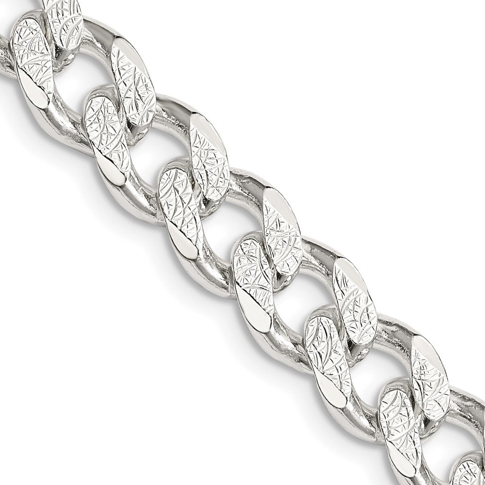 Sterling Silver 9.3mm Pav������ Curb ChainQCF250