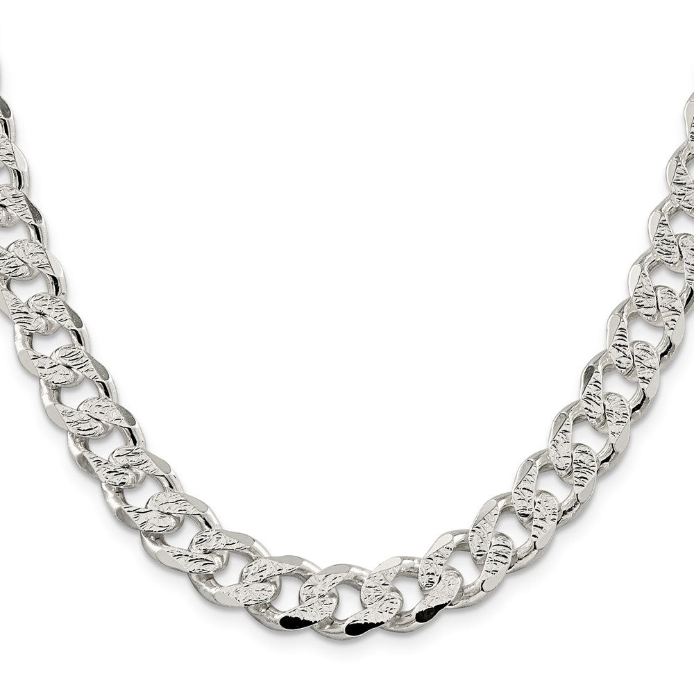 Sterling Silver 11.0mm Pav������ Curb ChainQCF300