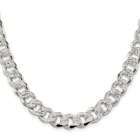 Sterling Silver 11.0mm Pav������ Curb ChainQCF300