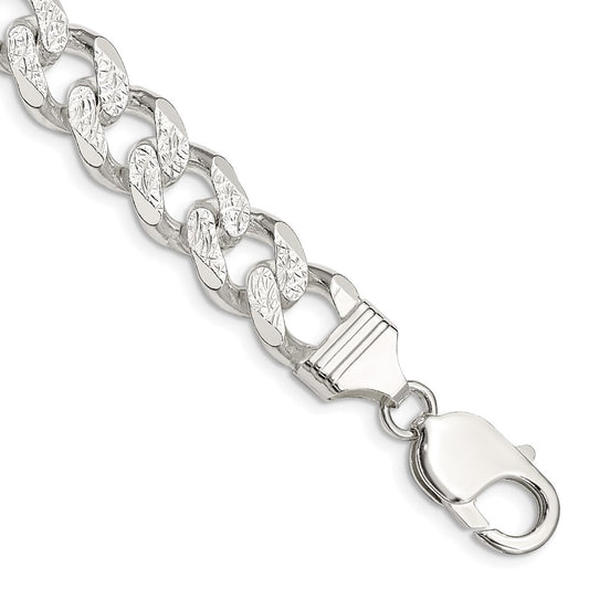 Sterling Silver 11.0mm Pav������������������������������������������������������������������������������������������������������������������������������������������������������������������ Curb Chain QCF300-8
