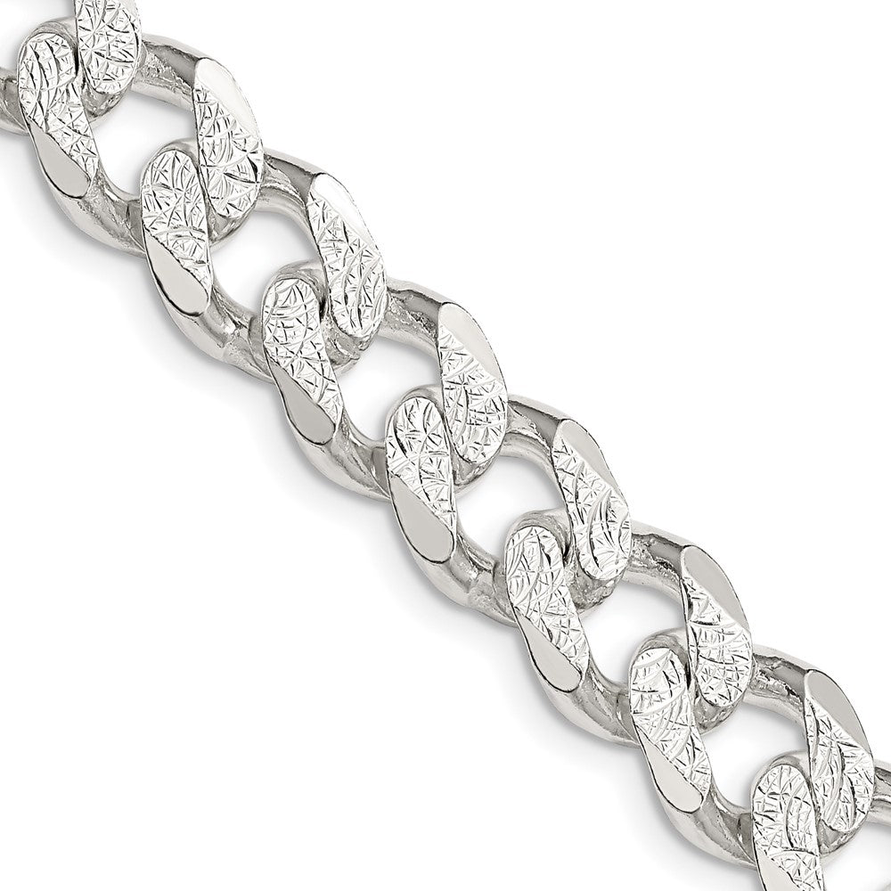 Sterling Silver 11.0mm Pav������ Curb ChainQCF300