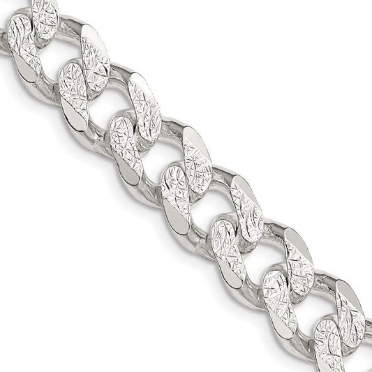 Sterling Silver 11.0mm Pav������ Curb ChainQCF300