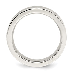 Sterling Silver 5mm Comfort Fit Flat Size 7.5 Band