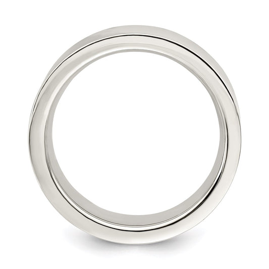 Sterling Silver 7mm Comfort Fit Flat Size 7.5 Band