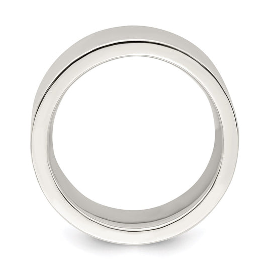 Sterling Silver 9mm Comfort Fit Flat Size 7.5 Band