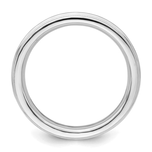 Sterling Silver Rhodium-plated 3mm Comfort Fit Milgrain Size 13.5 Band