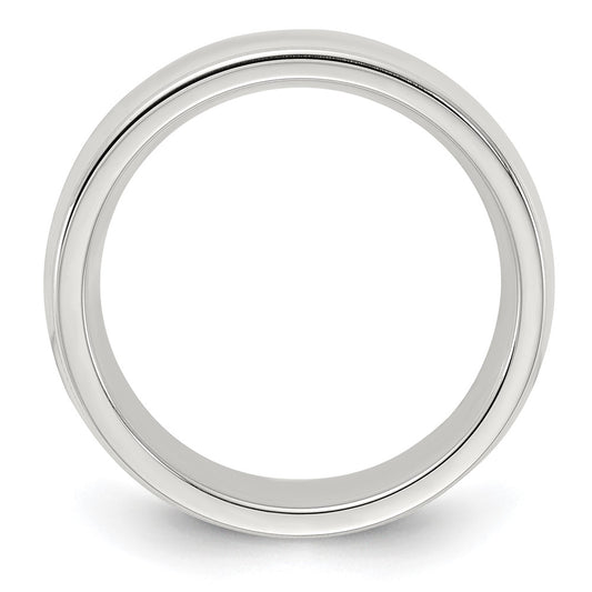 Sterling Silver 6mm Comfort Fit Half Round Milgrain Size 5.5 Band