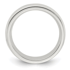 Sterling Silver 6mm Comfort Fit Half Round Milgrain Size 5.5 Band