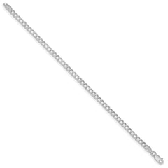 Sterling Silver 3.5mm Solid Double Link Charm Bracelet QCH050-7