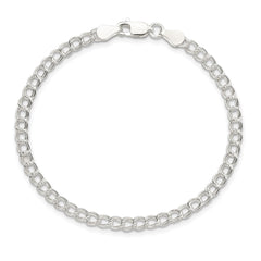 Sterling Silver 3.5mm Solid Double Link Charm Child's Bracelet QCH050-7