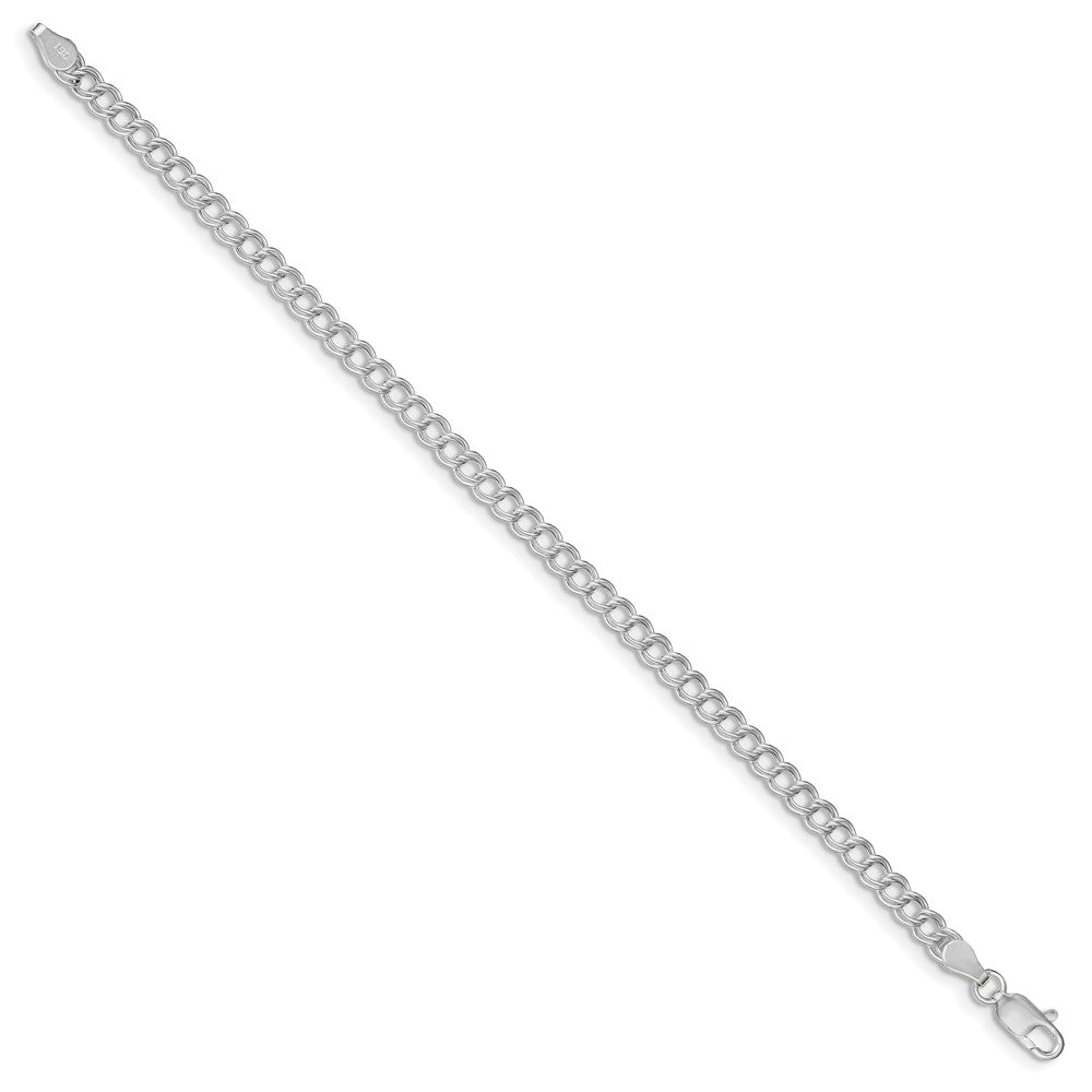 Sterling Silver 4.25mm Double Link Charm Bracelet QCH060-7