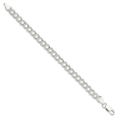 Sterling Silver 7mm Double Link Charm Bracelet QCH100-7