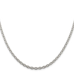 Sterling Silver Rhodium-plated 3.5mm Cable ChainQCL100R