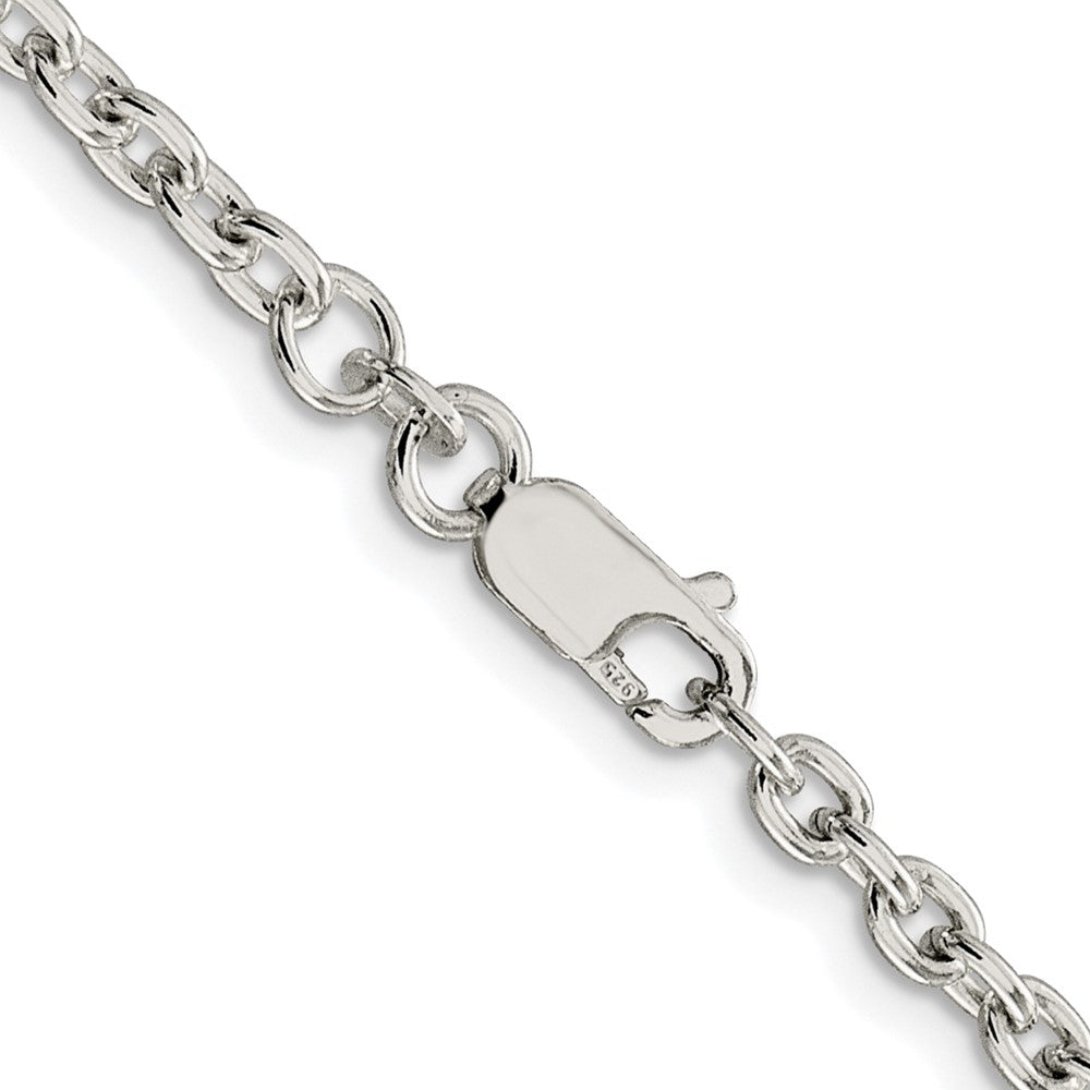 Sterling Silver Rhodium-plated 3.5mm Cable ChainQCL100R