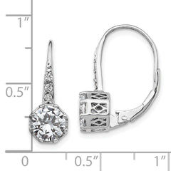 QCM1416 Cheryl M Sterling Silver Rhodium-plated Brilliant-cut CZ Leverback Earrings
