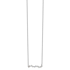 Cheryl M Sterling Silver Rhodium-plated Emerald-cut CZ Bar 18 Inch Necklace QCM1419-18
