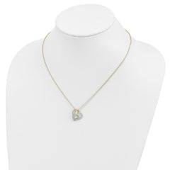 Cheryl M Sterling Silver Gold-plated Brilliant-cut CZ Fancy Double Heart 18 Inch Necklace QCM1429-18