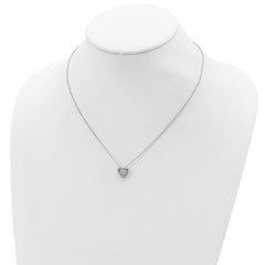 Cheryl M Sterling Silver Rhodium-plated Brilliant-cut Vibrant CZ Heart 18 Inch Necklace QCM1430-18