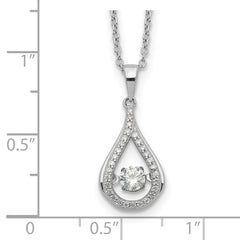 Cheryl M Sterling Silver Rhodium-plated Brilliant-cut Vibrant CZ Teardrop 18 Inch Necklace QCM1431-18