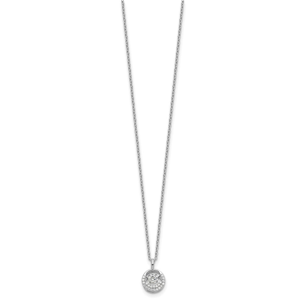 Cheryl M Sterling Silver Rhodium-plated Brilliant-cut Vibrant CZ Circle 18 Inch Necklace QCM1432-18