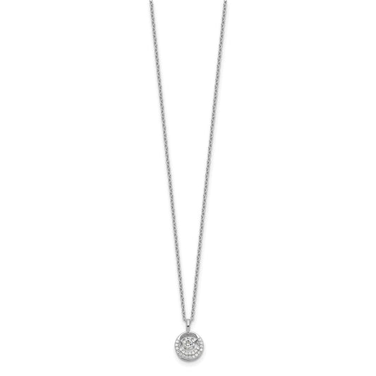 Cheryl M Sterling Silver Rhodium-plated Brilliant-cut Vibrant CZ Circle 18 Inch Necklace QCM1432-18
