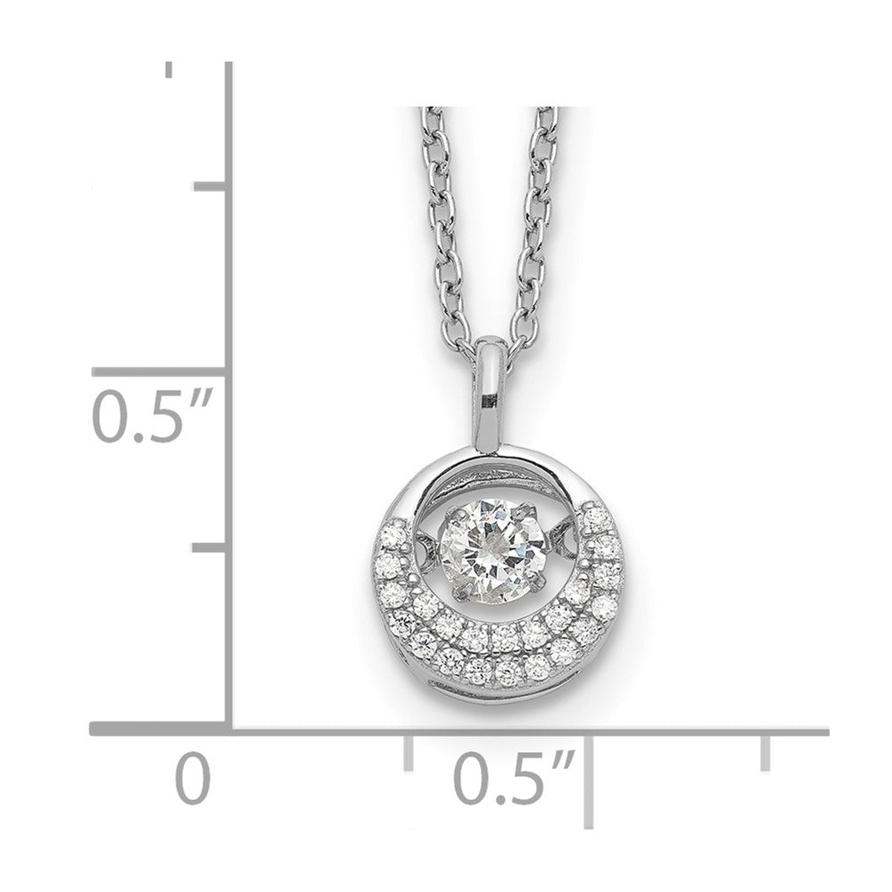 Cheryl M Sterling Silver Rhodium-plated Brilliant-cut Vibrant CZ Circle 18 Inch Necklace QCM1432-18