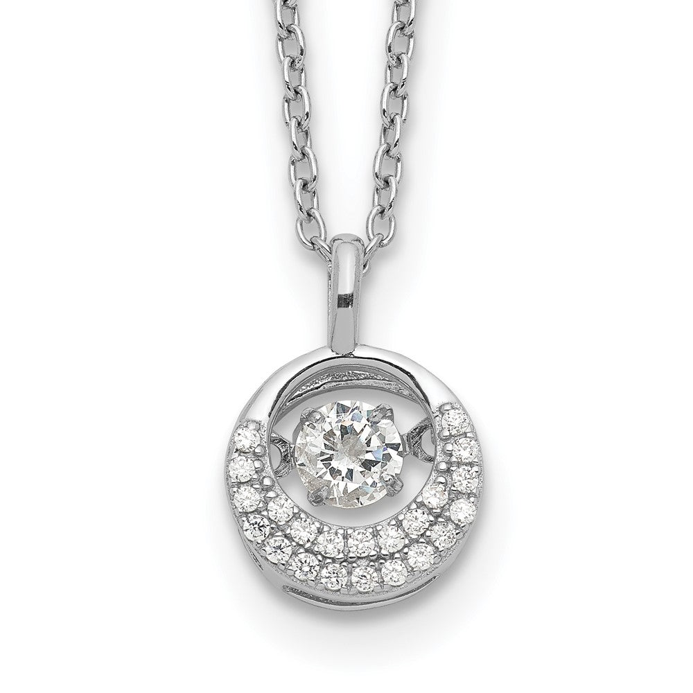Cheryl M Sterling Silver Rhodium-plated Brilliant-cut Vibrant CZ Circle 18 Inch Necklace QCM1432-18