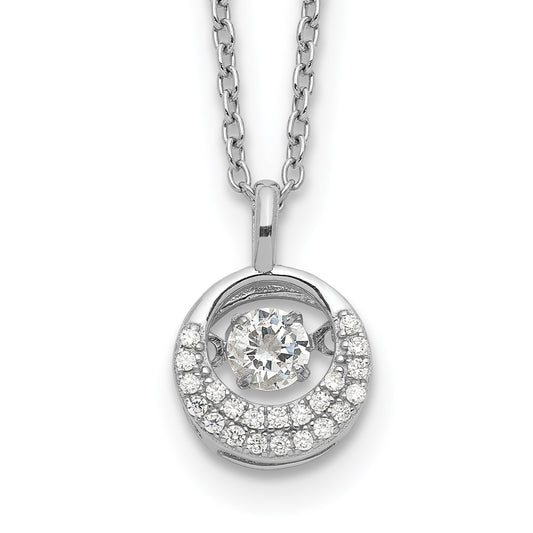 Cheryl M Sterling Silver Rhodium-plated Brilliant-cut Vibrant CZ Circle 18 Inch Necklace QCM1432-18