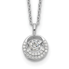 Cheryl M Sterling Silver Rhodium-plated Brilliant-cut Vibrant CZ Circle 18 Inch Necklace QCM1432-18