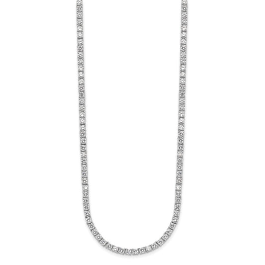 Cheryl M Sterling Silver Rhodium-plated Brilliant-cut CZ 18 Inch Necklace QCM1433-18