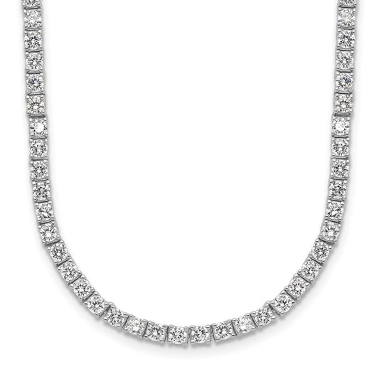 Cheryl M Sterling Silver Rhodium-plated Brilliant-cut CZ 18 Inch Necklace QCM1433-18