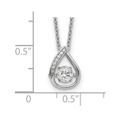 Cheryl M Sterling Silver Rhodium-plated Brilliant-cut Vibrant CZ Teardrop 18 Inch Necklace QCM1455-18