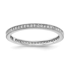Cheryl M Sterling Silver Rhodium-plated Brilliant-cut CZ Eternity Ring