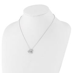 Cheryl M Sterling Silver Rhodium-plated Brilliant-cut Pave CZ Love Knot 18 Inch Necklace with 2 Inch Extender QCM1604-18
