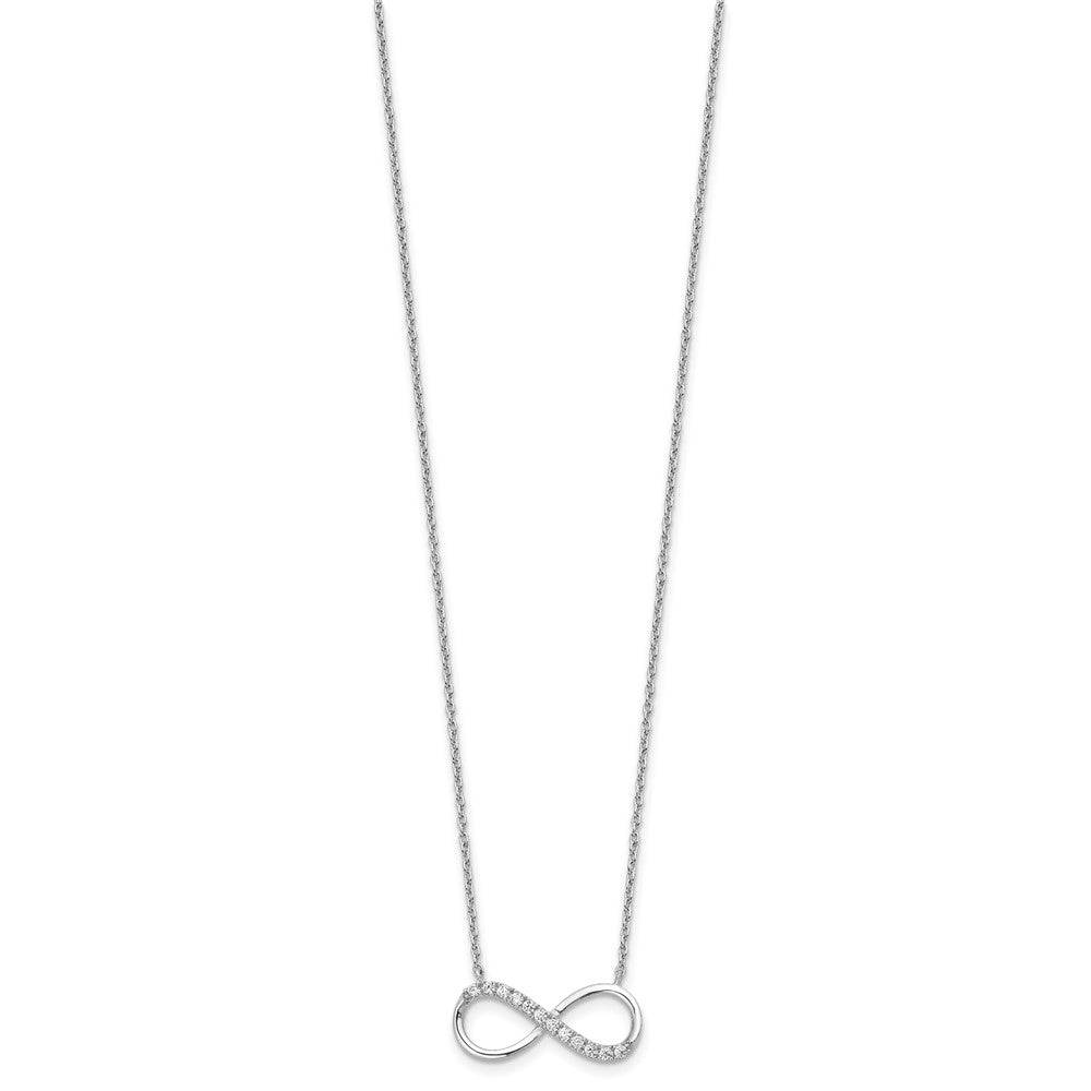 Cheryl M Sterling Silver Rhodium-plated Brilliant-cut CZ Infinity 18 Inch Necklace QCM1619-18