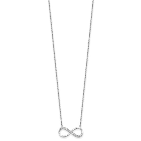Cheryl M Sterling Silver Rhodium-plated Brilliant-cut CZ Infinity 18 Inch Necklace QCM1619-18