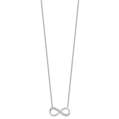 Cheryl M Sterling Silver Rhodium-plated Brilliant-cut CZ Infinity 18 Inch Necklace QCM1619-18