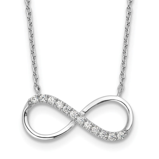 Cheryl M Sterling Silver Rhodium-plated Brilliant-cut CZ Infinity 18 Inch Necklace QCM1619-18