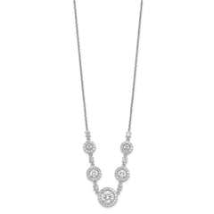 Cheryl M Sterling Silver Rhodium-plated Brilliant-cut CZ Fancy Halo Circles 18 Inch Necklace QCM1628-18