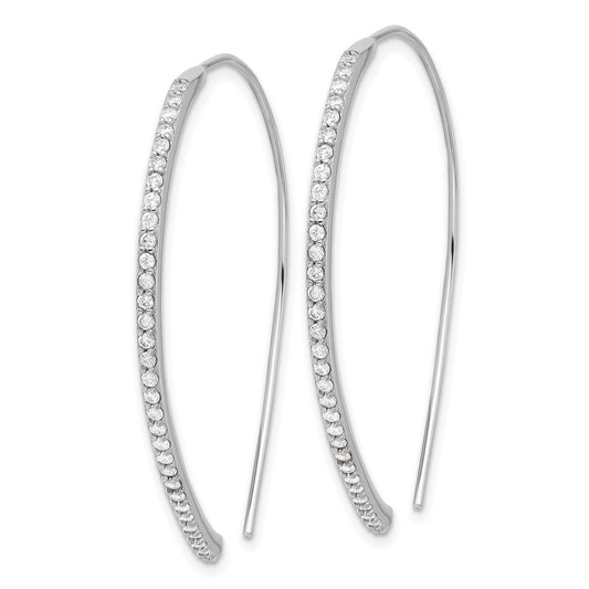 QCM1634 Cheryl M Sterling Silver Rhodium-plated Brilliant-cut CZ Threader Earrings