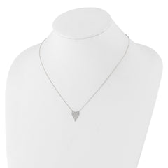 Cheryl M Sterling Silver Rhodium-plated Brilliant-cut Pave CZ Heart 18 Inch Necklace QCM1646-18