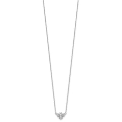 Cheryl M Sterling Silver Rhodium-plated Brilliant-cut CZ Bee 18 Inch Necklace QCM1648-18