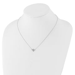 Cheryl M Sterling Silver Rhodium-plated Brilliant-cut CZ Bee 18 Inch Necklace QCM1648-18