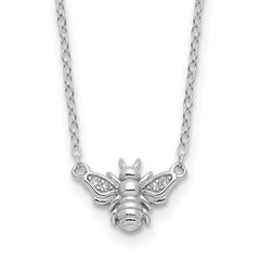 Cheryl M Sterling Silver Rhodium-plated Brilliant-cut CZ Bee 18 Inch Necklace QCM1648-18