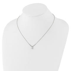 Cheryl M Sterling Silver Rhodium-plated Brilliant-cut CZ Pear Shaped 18 Inch Necklace QCM1650-18